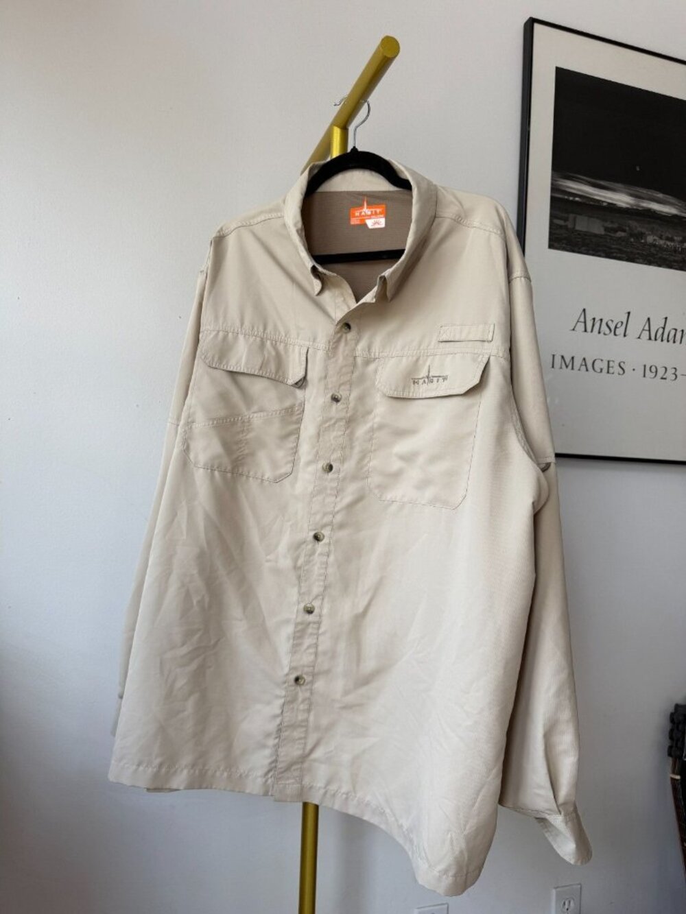 Habit Mens Black Fishing Button-Down Shirt Size 2XL UV 40+ Solar Protection